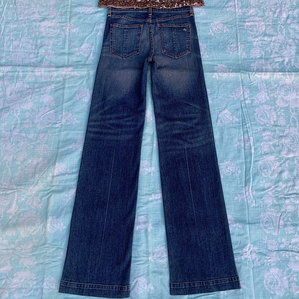 Rag & Bone Wide Leg Denim Jeans